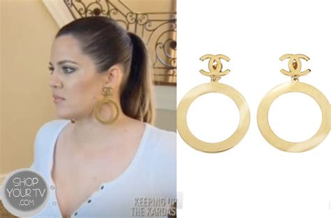 chanel hoop earrings khloe kardashian|chanel pendant earrings.